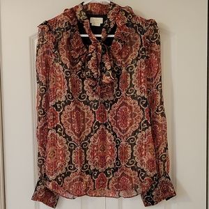 Kate Spade Gold Medallion Blouse